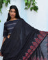 Moonlit Serenade Hand Block Printed Mulmul Cotton Saree